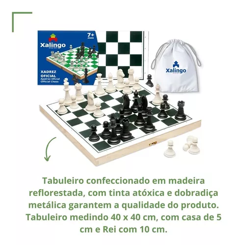 Jogo de Tabuleiro - Xadrez sem Estojo - 32 Peças - Madeira