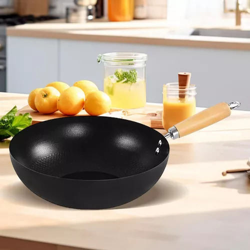 Frigideira Fogão De Indução E Gás Funda Wok Preta Cor Preto