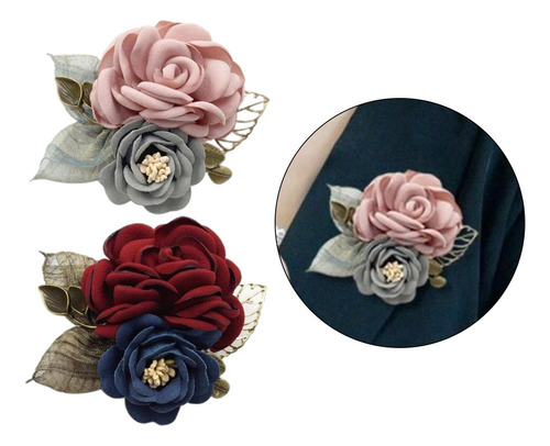 A 2x Trajes De Estilo Coreano Broche Pin Ramillete Vestido