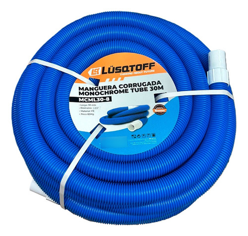 Mangueira autoflutuante Lusqtoff 30 Mts 1 1/2 para piscina, cor azul