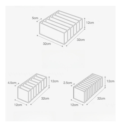 Organizador Divisores Ropa Interior Calcetin Plegable 3 En 1