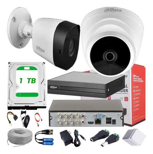 Cámaras De Seguridad Kit Cctv 1080p Dahua Dvr 8ch + Cámaras