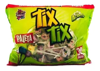 Paleta Sonric´s Tix Tix Sabor Acido 30 Pzas Dulce Mexicano