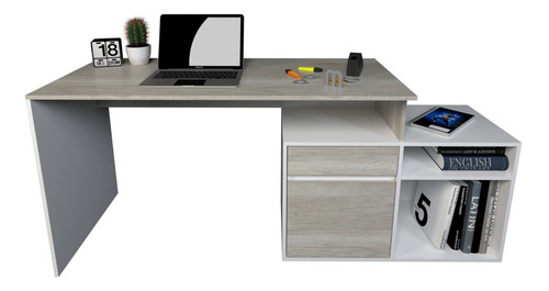 Imagen 6 de 8 de Escritorio Mesa De Pc Organizador Con Mueble Bajo Cod. 3048