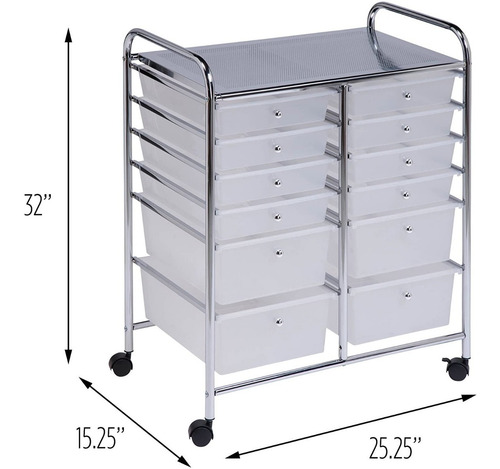 Imagen 5 de 8 de Carrito Organizador 12 Cajones Accesorios Cajonera Multiusos
