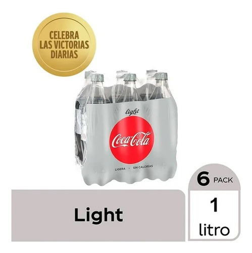 3 Pza Refresco Coca Cola Light 6 Botellas De 1 L C/u