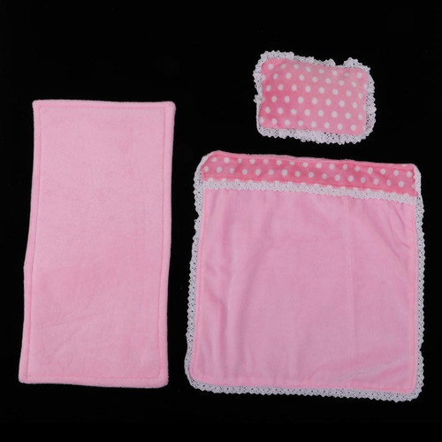 Juego De Cama Para Muñecas De 25 Cm. Punto Rosa
