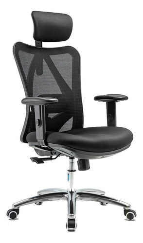Silla de escritorio Túsilla.cl Samos TU-SAMOS-001 ergonómica negra con tapizado de mesh y tela