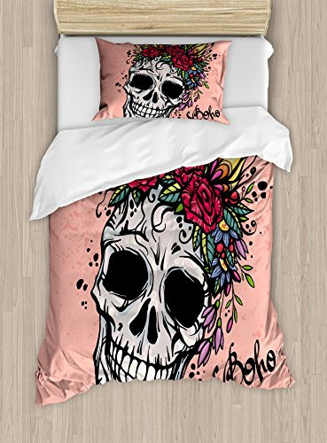 Anbesonne Rose Duvet Cover Set, Day Of The Dead Yz175