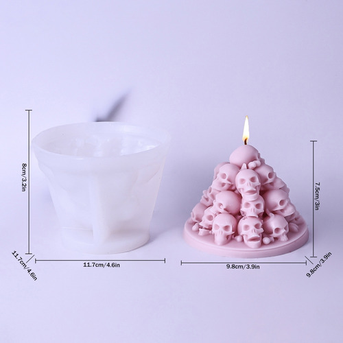 Molde De Silicona Con Forma De Cabeza Para Velas Y Jabón