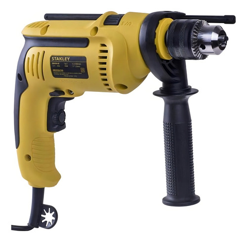 Furadeira de Impacto com Chave VVR Stanley Modelo SDH710KA Furadeira com Motor Potente de 710 watts Ferramenta com Velocidade Ajustável Acompanha Maleta e 5 Brocas 220v