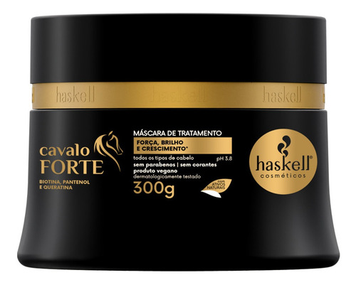 Haskell Cavalo Forte Máscara 300g Crescimento Brilho