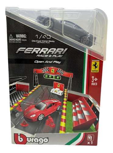 Playset Colecionável Carrinho Ferrari Cinza Chumbo Original