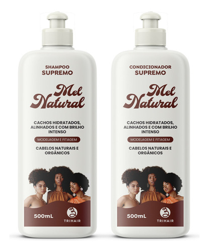  Kit Mel Natural Trihair Shampoo + Condicionador
