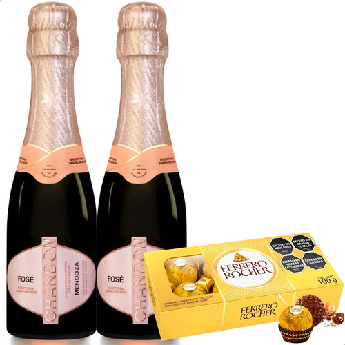 Chandon Champagne Rose X2 + Ferrero Rocher Regalo -01mercado