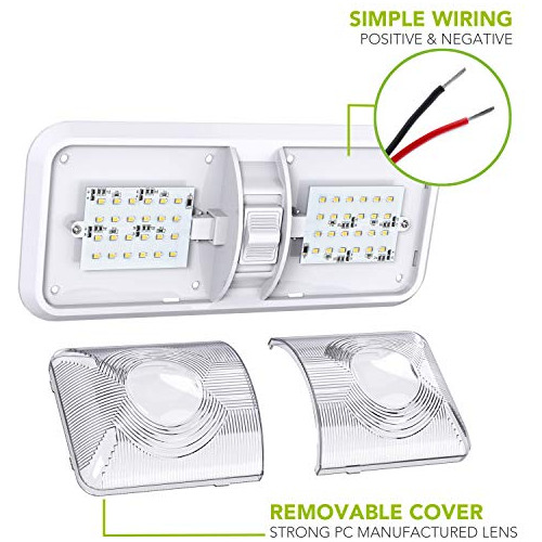 Juego De 2 Luces De Techo Led Doble De Rv Interruptor D...