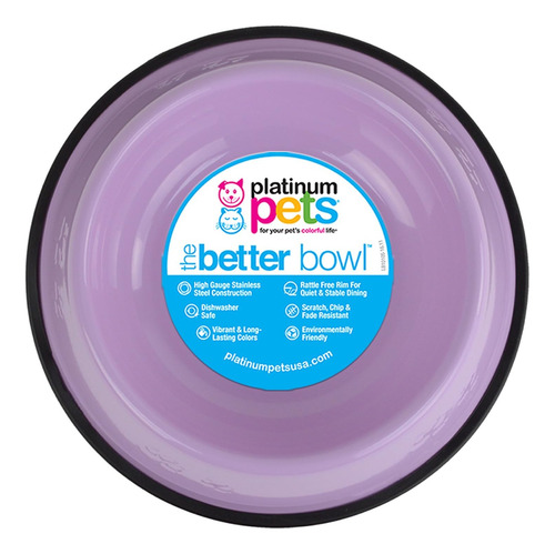 Platinum Pets Tazón De Acero Inoxidable Sin Punta Con Reliev