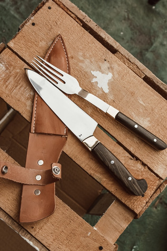 Imagen 6 de 6 de Conjunto Cuchillo Y Tenedor Artesanal De Mesa Tx2