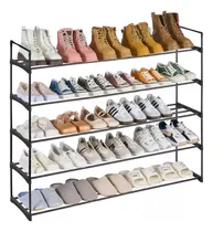 Comprar Zapatero Jazak \u002F 5 Niveles \u002F Organizador De Calzado \u002F Multiuso \u002F Botinero \u002F Baño \u002F Cocina \u002F Dormitorio \u002F Estantería \u002F Rack \u002F Diseño Robusto \u002F Montaje Fácil \u002F Color Negro