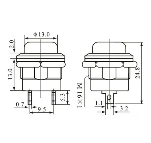 (5x) Chave Push Button Start R13-507 Verde