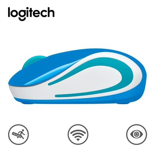 Mini Mouse Logitech Inalambrico M187 Refresh Blue
