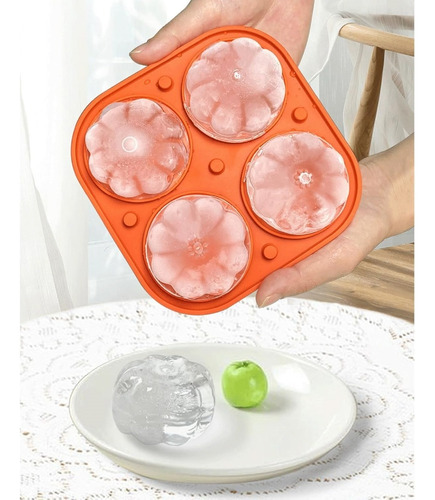 Set De 2 Cubetas De Silicona Calabaza 4 Cav Kioxx Naranja