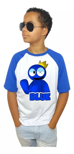 Camiseta Infantil Rainbow Friends Blue Babão Boneco Roblox