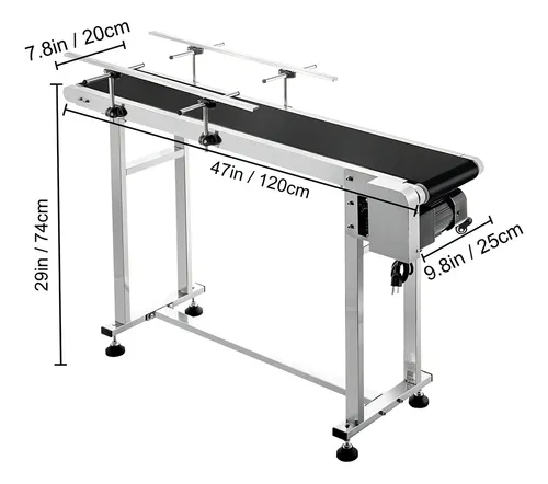 Vevor 120x20cm 110V Cinta Transportadora De 47 Pulgadas