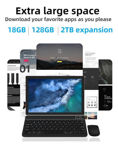 Android 15 Tablets, 2 In 1 Tablet 10 Inch With Keyboard, ...