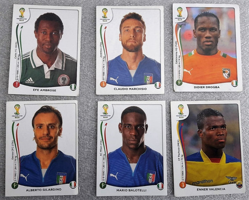 Figuritas Mundial Brasil 2014 Panini Lote De 6 Seis Figurita