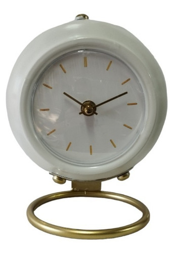 Imagen 2 de 4 de Reloj De Mesa Metalico Con Pie De Hierro Dorado Deco