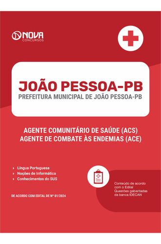 Apostila João Pessoa Pb 2024 - Agente Comunitário De Saúde E Agente De Combate Às Endemias - Editora Nova