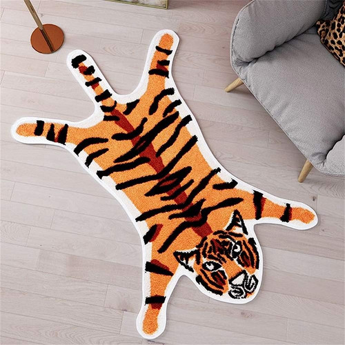 Tiger Print Rug Animal Printed Small Area Rugs Faux Cowhide 
