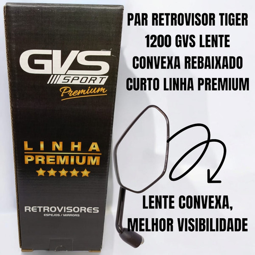 Retrovisor Gvs Premium Convexa Tiger 1200 Rebaixado Honda