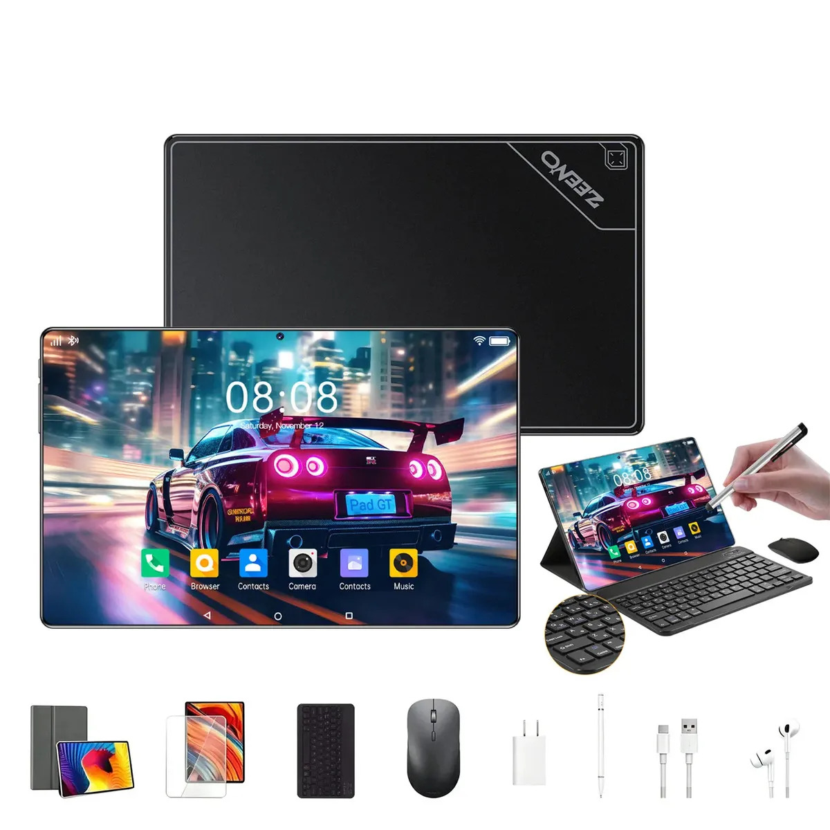 Tablet Pad GT 512GB 16GB RAM Dimensity9400 Tela 11.6" Bateria 8800mAh Android 15 Com Caneta, Teclado e Mouse tablet-barato Ideal para jogos e trabalho Preto