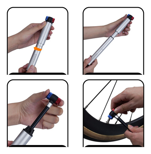 Bomba De Aire Manual Compacta Para Bicicleta, 160 Psi,
