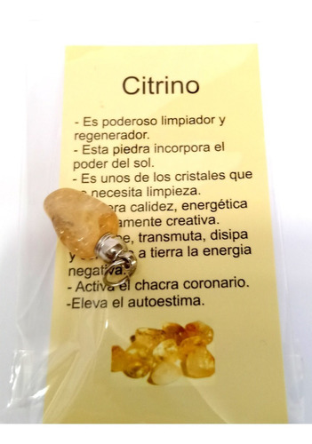 Dije Piedra Citrino Piedra Reiki Dije De Citrino Regalo