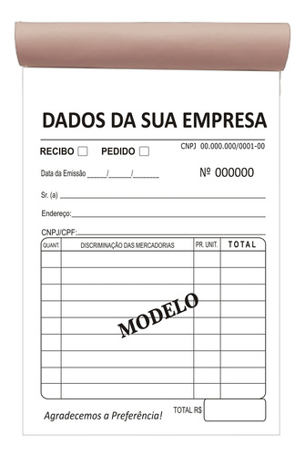 2 Talões Recibo / Comprovante 2 Vias (2x50)