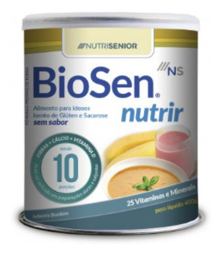 Biosen Nutrir Senior Suplemento Nutricional Lata 400g Sabor Sem Sabor