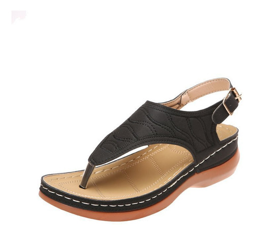 Sandalias De Talla Grande Con Tiras De Color Liso Para Mujer