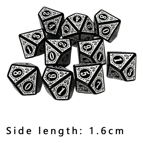 Juego De 10 Dados Poliédricos, Dados Acrílicos D10 Para