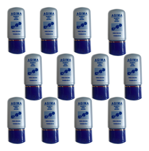 Shampoo Cinza Escuro 80ml Para Cabelo Grisalho 12uni Atacado