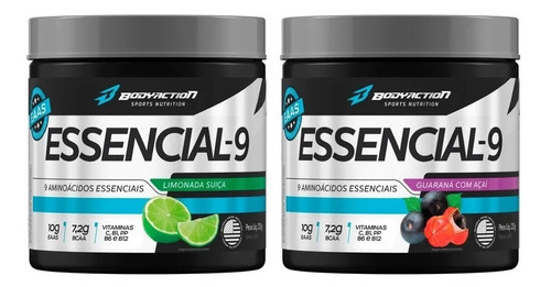 Essencial-9 Aminoácidos Bcaa Body Action 2 Unidades Promo Sabor Limón & Acaí
