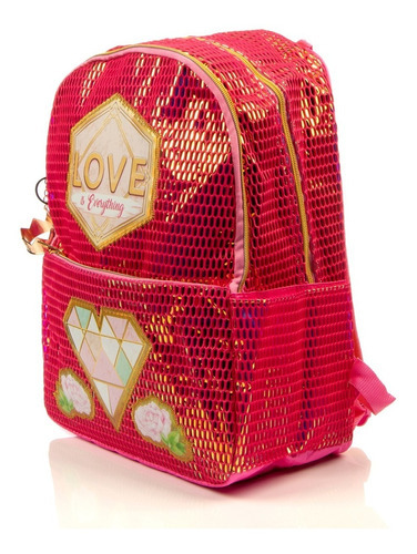 Mochila Polinesios Love Color Rosa chicle Diseño de la tela Textura