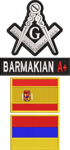 Kit 4 Pçs Bandeiras Maçonaria Nome E Tipo Sanguineo Ban200