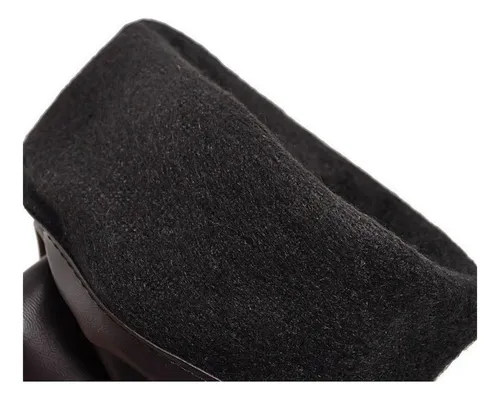 Botas Largas De Cuero Para Mujer Zapatos De Tacón Bajo