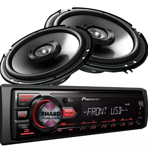 Stereo Pioneer Bluetooth Usb Aux Mvh 85 + Parlantes 6 6.5