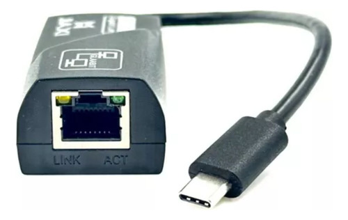 Adaptador Usb Tipo C X Rj45 Preto Tebera 10/100/1000