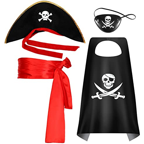 Juego De 4 Piezas De Accesorios Para Disfraz De Pirata De Ha