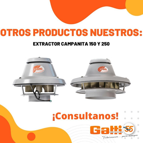 Imagen 7 de 8 de Motor Extractor De Cocina 10 Cm Campanita 100 - Gatti Vent